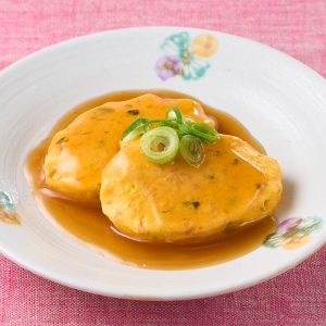 緑黄色野菜入りたまごよせの甘酢あんかけ