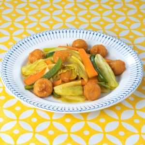 揚ボールのカレー野菜炒め