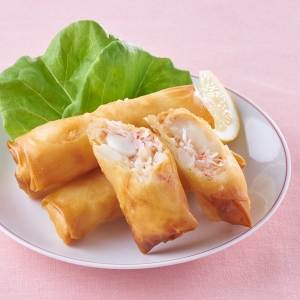 はんぺんとかにかまちらしのチーズ春巻き