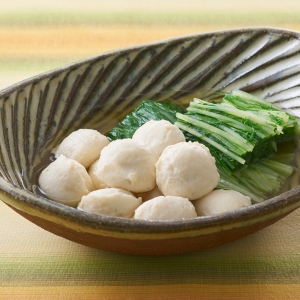 やわらかつみれ鶏と水菜のだし煮
